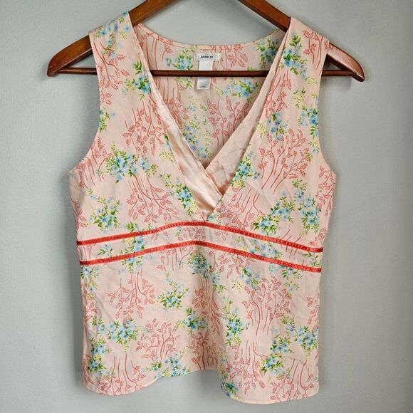 Y2K Old Navy Perfect Fit Pink Floral Babydoll Tank Top Women's Small Fairycore - Picture 7 of 9